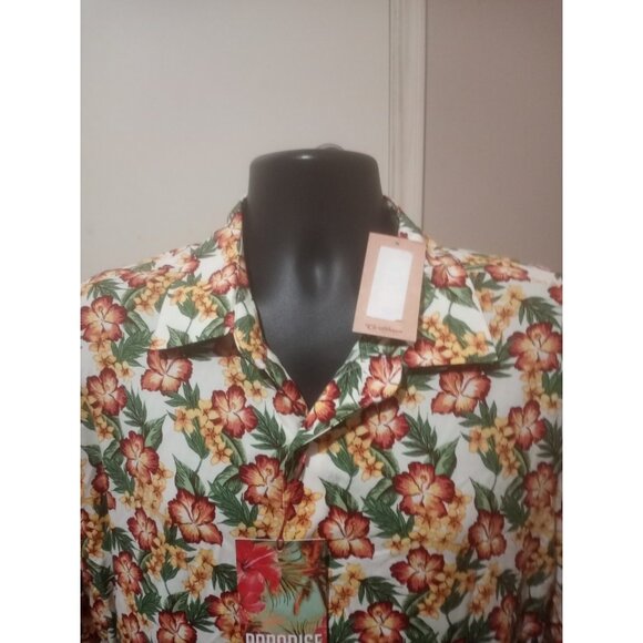 Roundtree Yorke Caribbean Short-Sleeve XL Multicolor Floral Paradise Shirt NWT - Picture 6 of 13